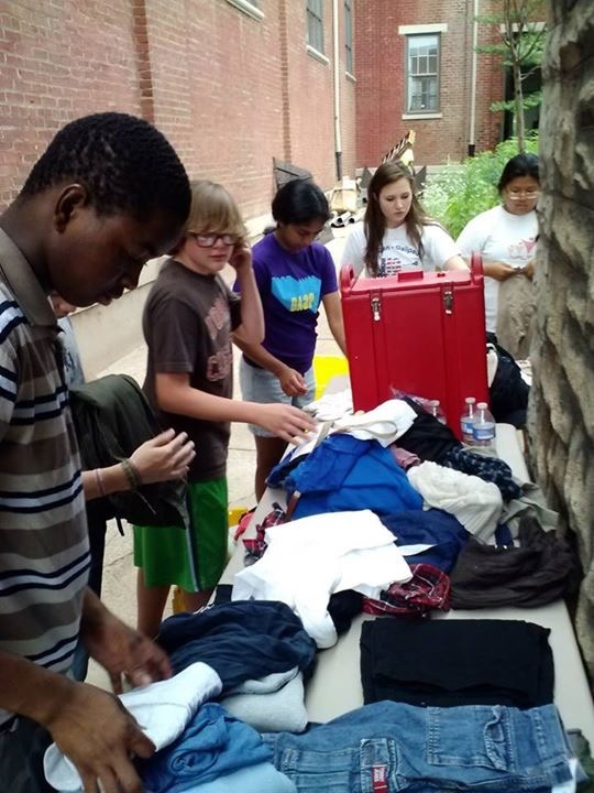 Tufts is sorting through clothes for the group Community Matters. They have a laundromat, an education system and a food pantry. “The major thing about service learning is that you form really strong relationships with the people that you do it with. I did Mayerson with a couple of seniors and a couple of juniors who I now still have contact with even if they’ve gone to college. One of my friends Adhiti, I got to know much better from the program,” Tufts said.