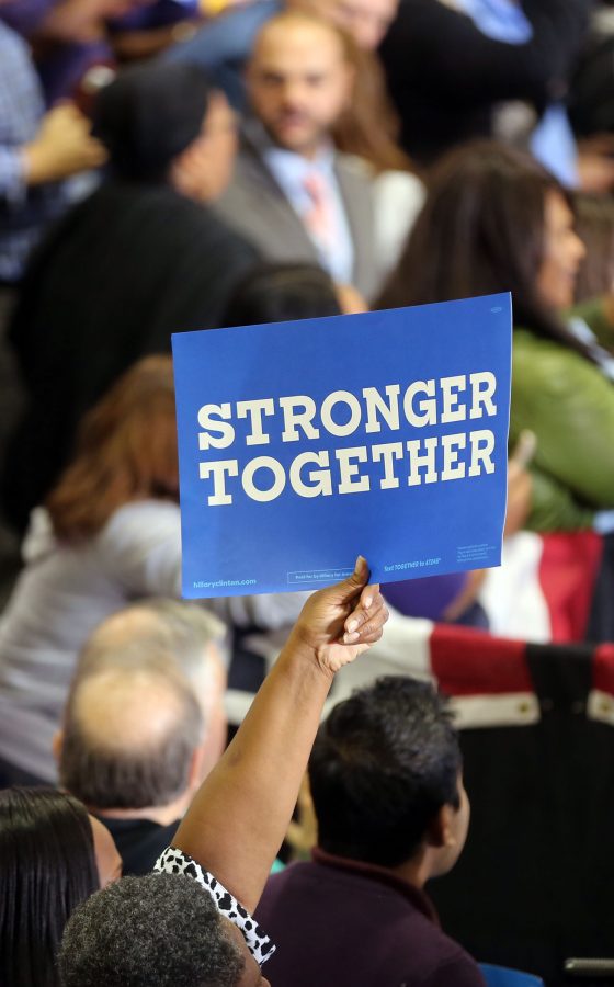 The first female nominee for a significant political party shines a spotlight on the issues of women. The policies that further gender equality and pinpoint issues that affect women are crucial to keep the momentum for women’s issues going. Hillarys slogan is stronger together. Photo courtesy: MCT