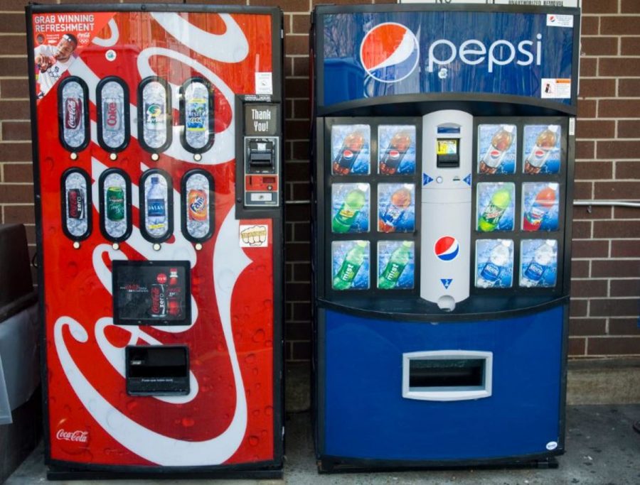 Pop! Vending machines that dispense sugar filled soda are found in popular areas. With the advantage cost of one bottle being one dollar, these machines get action from thirsty pedestrians. While there are options to get water in these machines, the majority of users will choose the soda. Photo courtesy of MCT Photo.