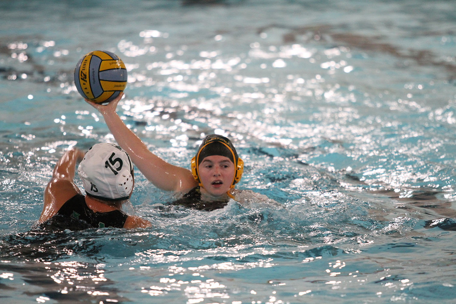 Walking through water polo