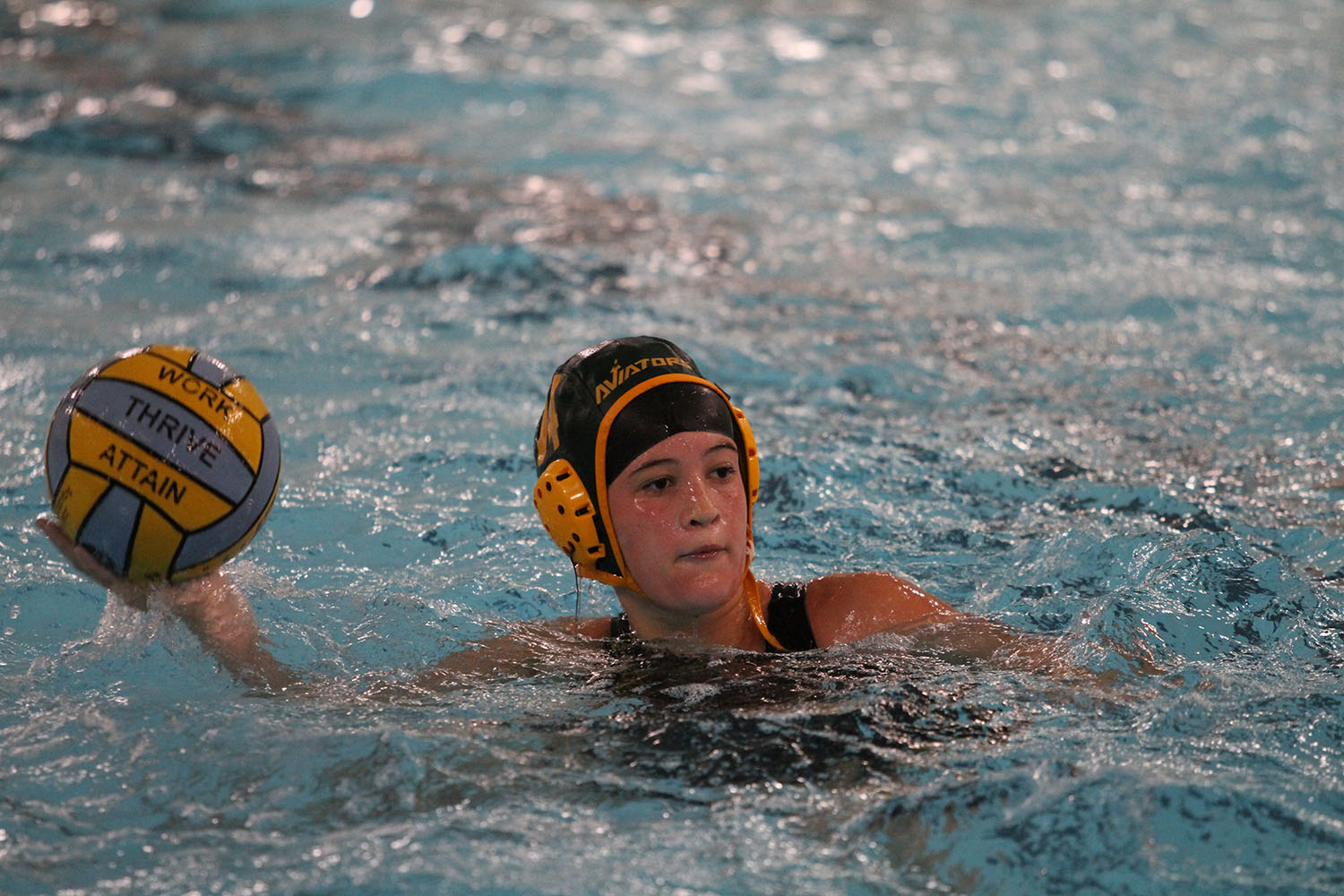 Walking through water polo