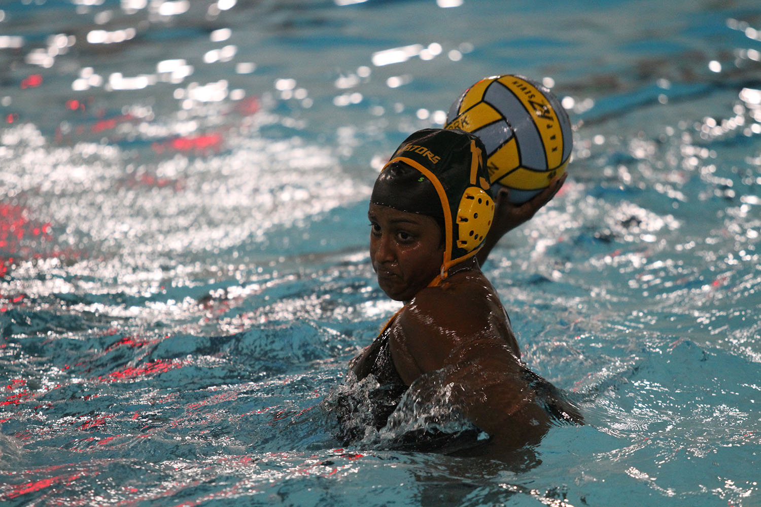 Walking through water polo