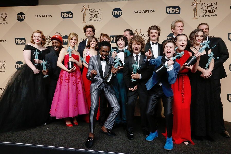 WATCH. The hit show on Netflix, “Stranger Things,” won for best television drama.The show proved to be a success soon after its release on Netflix. Cast member David Harbour spoke out against Trump in his acceptance speech with the crowd roaring in approval. 