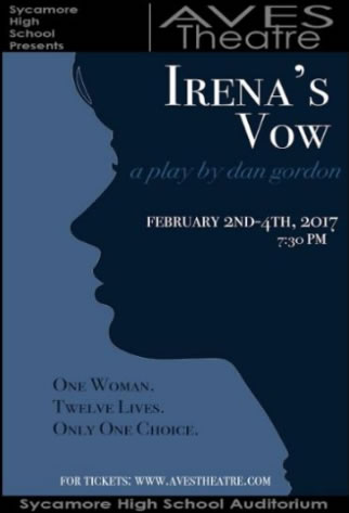 This is the official poster of the play, “Irena’s Vow.” The show takes place on Feb. 2-4 at 7:30 PM in the Aves Theatre. “Irena’s Vow” is the spring production of the Aves Theatre that is a true story of a girl who saves the lives of 12 Jews during the Holocaust.