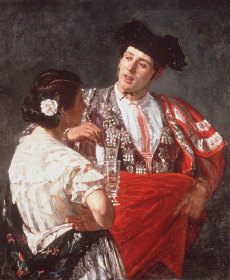 Offering the Panal to the Bullfighter, 1872-1873. Cassat was an American painter, part of the Impressionist movement. Cassatts work focused on motherhood and women, especially on the bond between mother and child.
