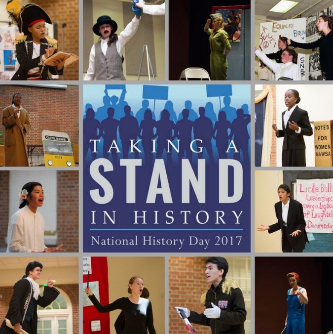 TAKE A STAND. National History Day participants can compete with a website, exhibition, documentary, presentation, or research paper. Eight SHS students from Mrs. Valerie Nimeskern’s APUSH class will compete with history papers that they wrote for class based on the topic of taking a stand in history. One junior Natalie Brinkman, will submit a documentary. Photo courtesy of Mrs. Valerie Nimeskern. 
