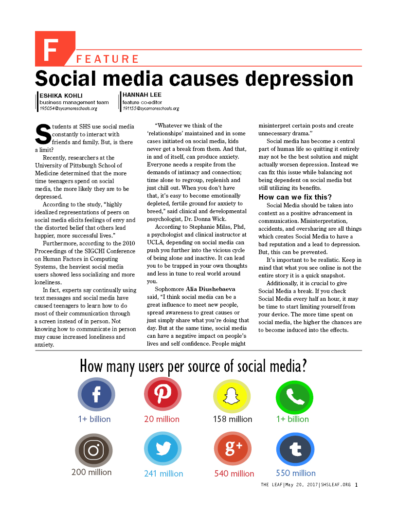 does social media cause depression essay brainly