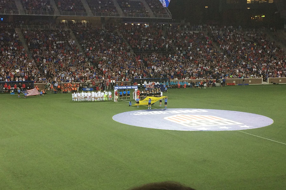 United States Womens National Team (USWNT) takes field at Nippert Stadium