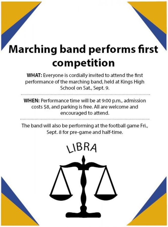Marching band performs first competition