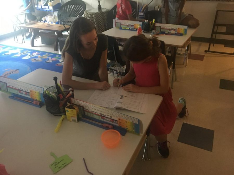 WORKING WITH KIDS CAN BE LOTS OF FUN. Allison Ross loves to work with her second grade students at Montgomery Elementary. She goes three days a week and works with them for two hours. “I love working with kids,” Ross said.
