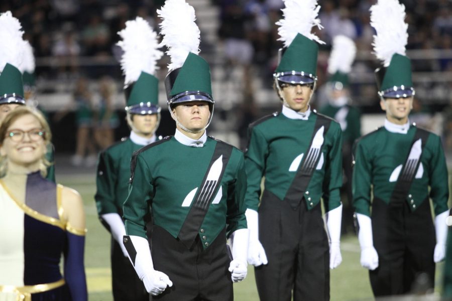  The marching band performs Libra at OSU’s stadium. Following their performance, the group received personal comments from the marching band director at the school. In addition, a student in OSU’s marching band answered questions and gave information about the program. Photo courtesy of McDaniel’s Photography. 