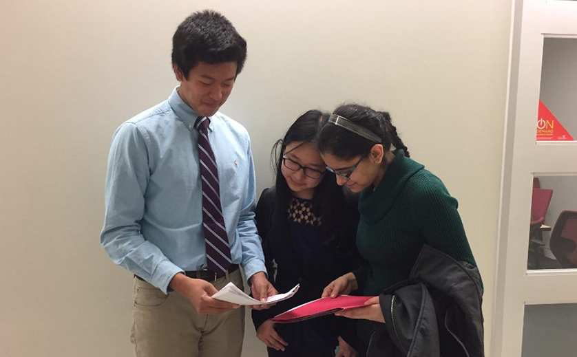 GET READY. Last year, seniors Harsimran Makkad, Jenna Bao, and Nathan Zhang, pictured, all went to Regionals; this was also the first time a multimedia project was submitted to Regionals, which was created by senior Natalie Brinkman. Eight papers went along with Brinkman.