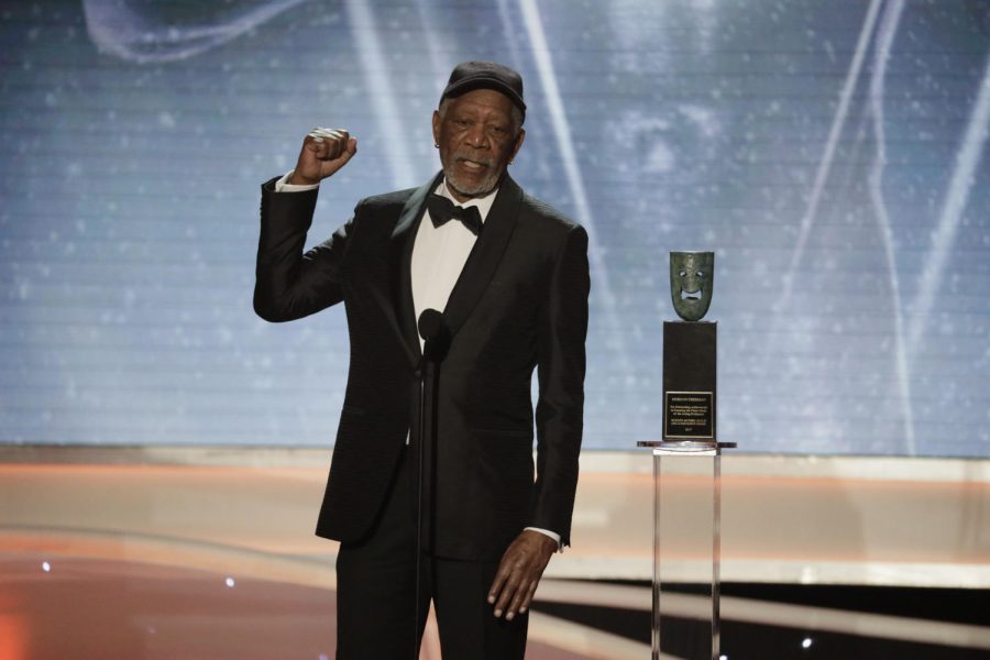 LEGACY. Morgan Freeman accepts his Lifetime Achievement Award from the Screen Actors Guild. He received the award on Jan. 21, 2018 as an 80 year old. Freeman has worked in theatre, TV, and Hollywood