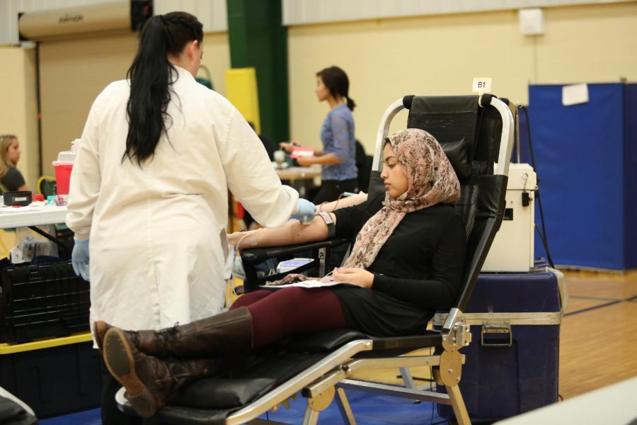 
GIVE. The blood drive is an annual event that gives the student body the chance to help their whole community. One donation of one pint of blood can save three lives. 