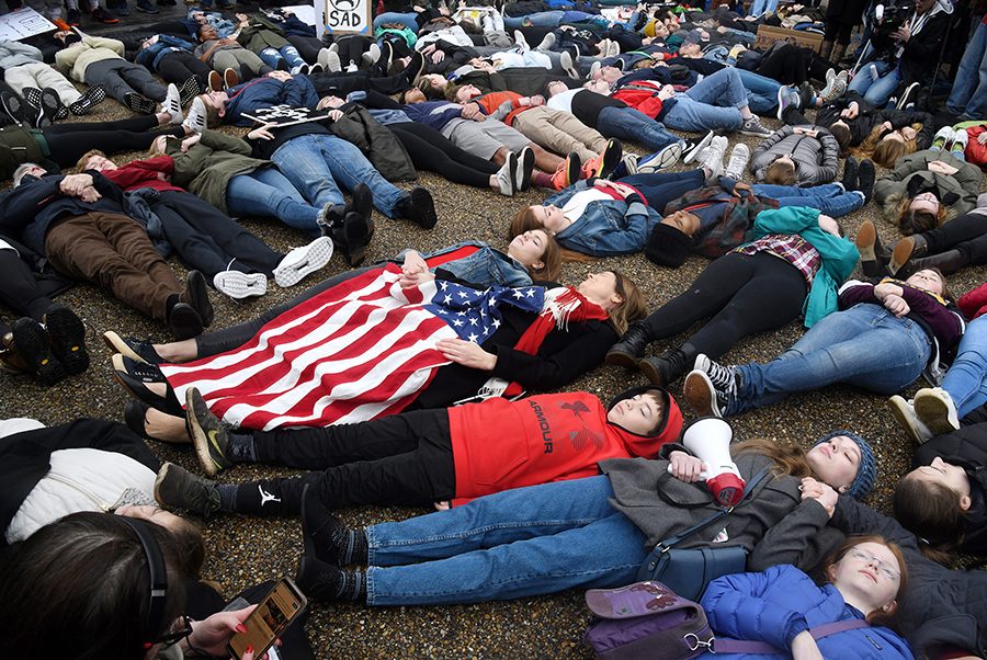 CHANGE. On Feb. 19, students from Marjory Stoneman Douglas organized a lie-in in front of the White House. The group, Teens for Gun Reform, was surrounded by supporters with signs. Despite the President not being present, it was a major event asking lawmakers to pass stricter gun control laws.