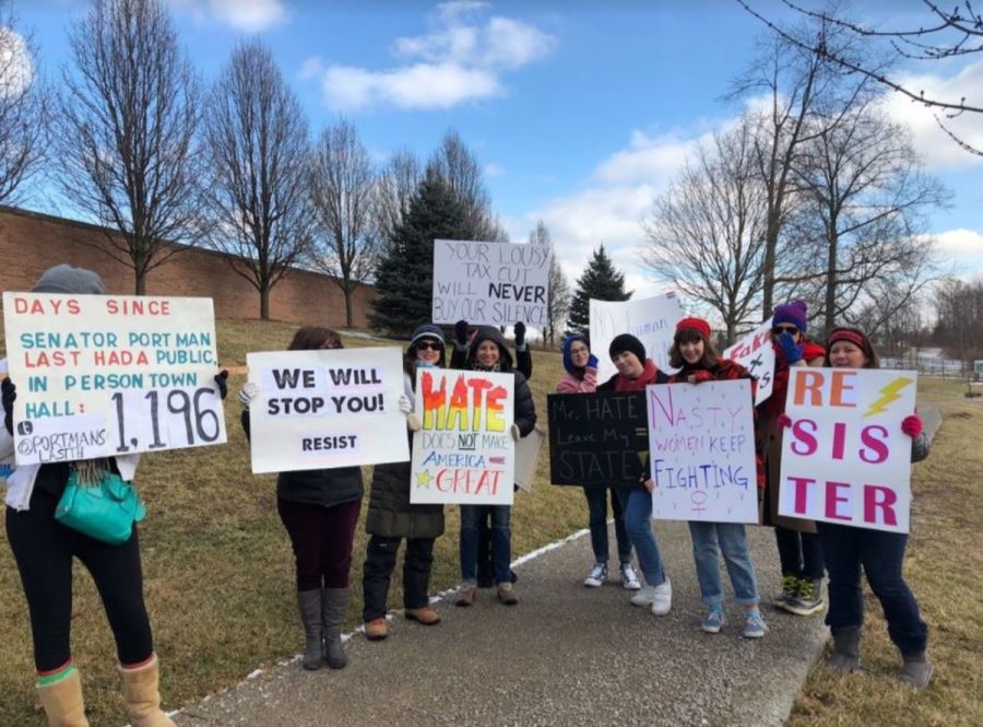 Outside, students demonstrate what they believe in