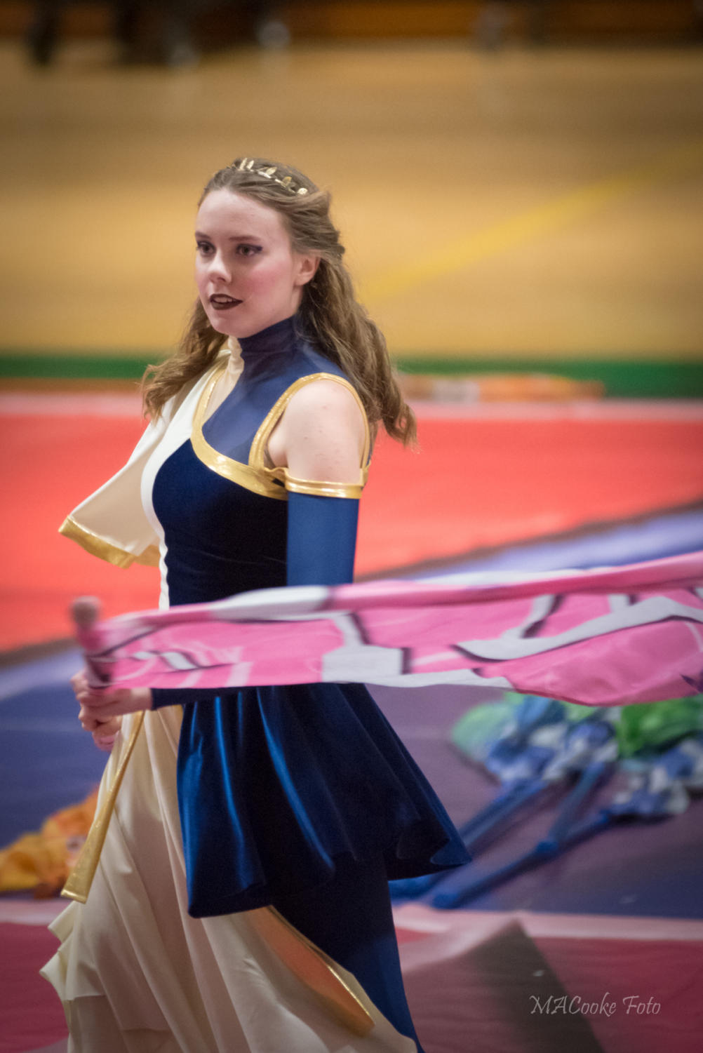 Winter guard, winter drumline holds community performance