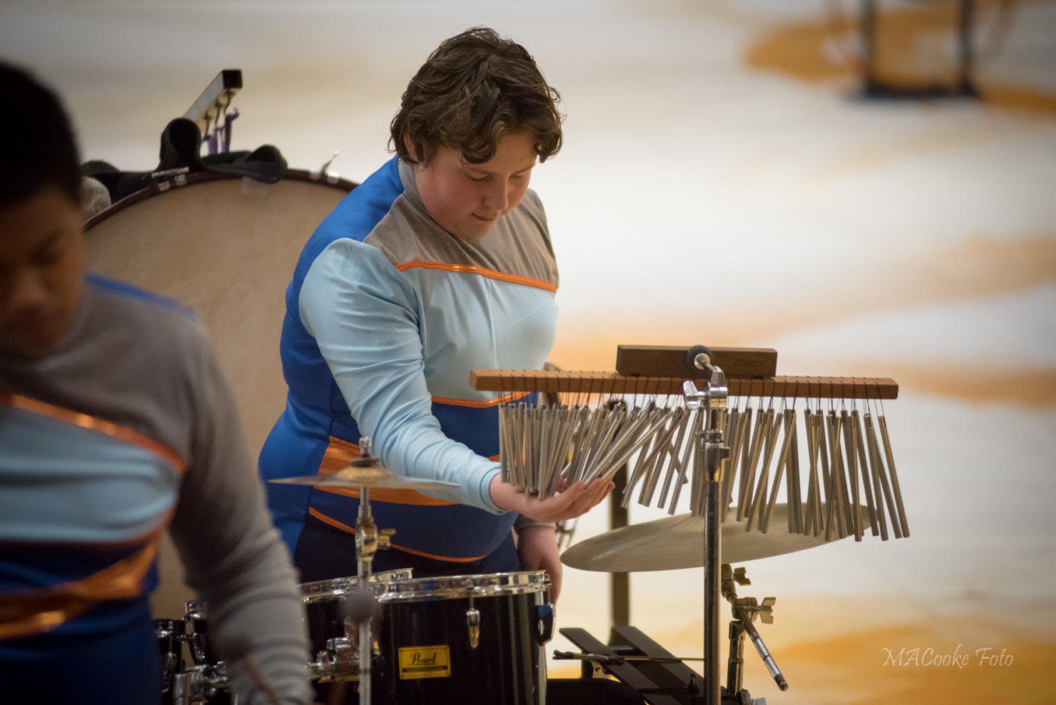 Winter guard, winter drumline holds community performance