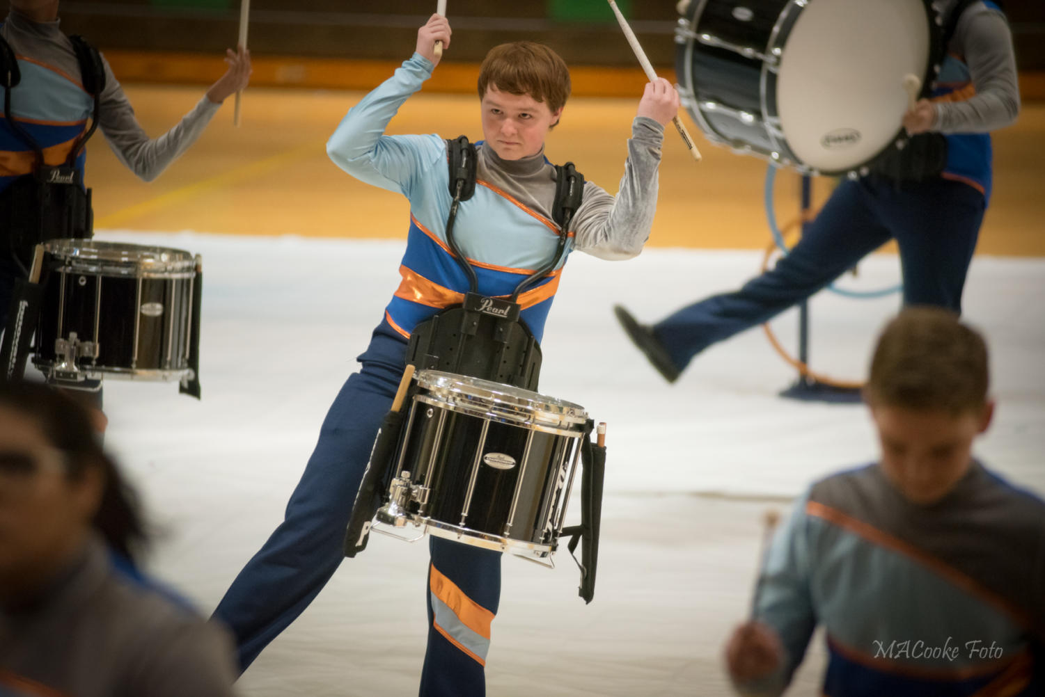 Winter guard, winter drumline holds community performance