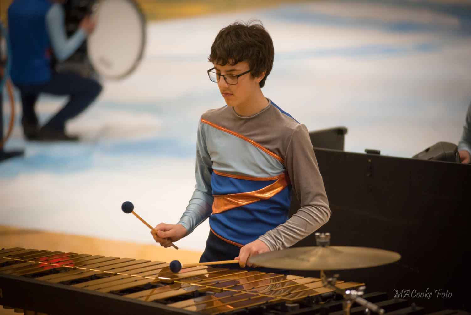 Winter guard, winter drumline holds community performance