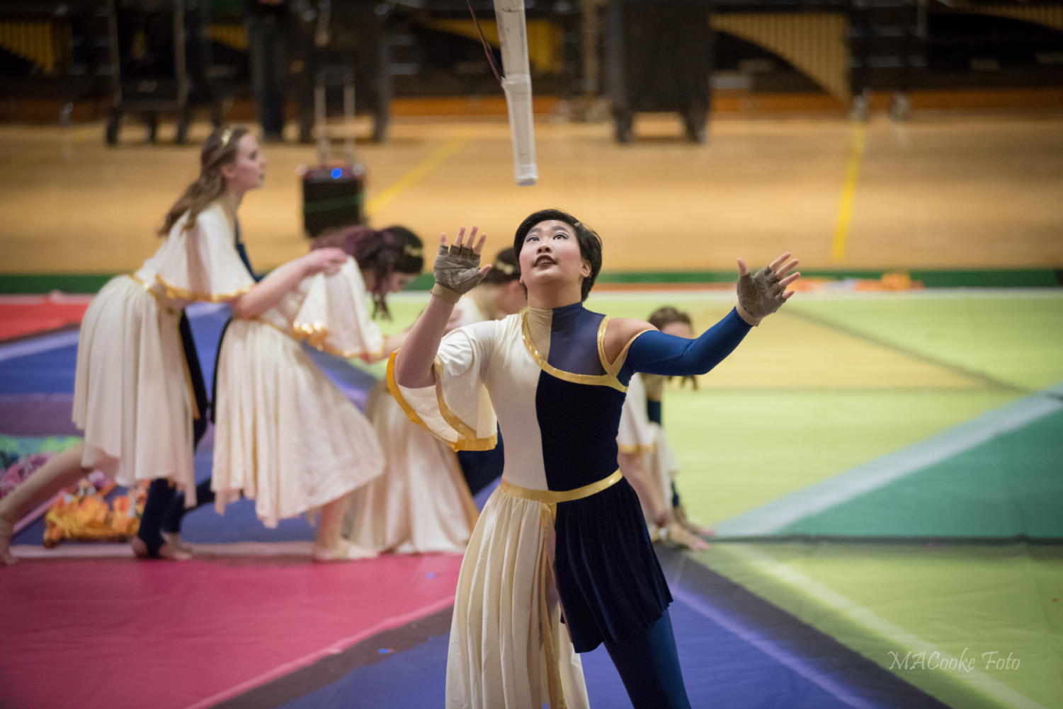 Winter guard, winter drumline holds community performance