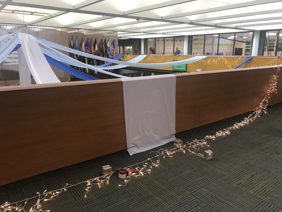 GET READY. Set up for AfterProm has already begun in the Commons for the April 29 event, which will last from 12:00 to 4:00 a.m. The theme for AfterProm is Aloha. There will be food and games at no additional cost other than the ticket.