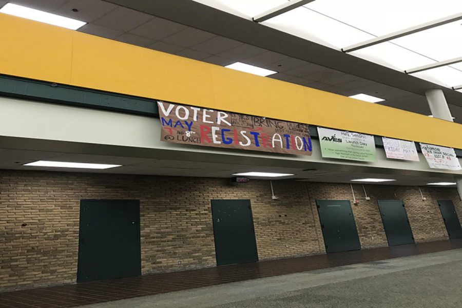 VOTING AGE UP FOR DEBATE. Some SHS students are able to vote their senior year. These students are able to register to vote. Registration is taking place during lunch on May 7 and 8.
