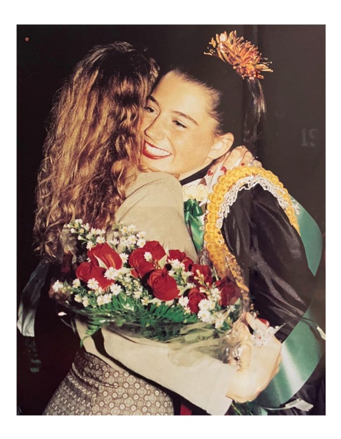 Featured above is a picture from a 1996 Sycamore yearbook of the crowned homecoming queen. 