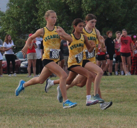Price, Magee, and Hurst sprint in cross country race