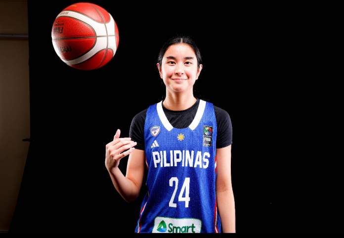 Tiffany Reyes, 10, poses for a photo after deciding to represent the Philippines for the second time at the FIBA U16 Asia Cup.