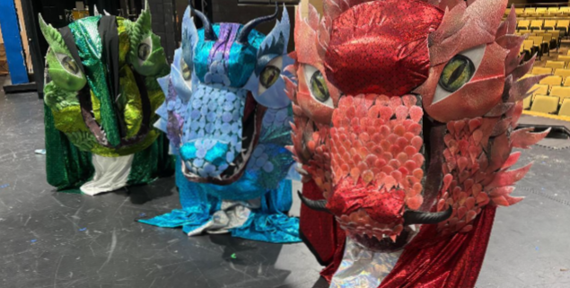 These figures were painstakingly made by tech theatre students for the production "She Kills Monsters." Many hours of work went into crafting them to make sure every detail was perfect.